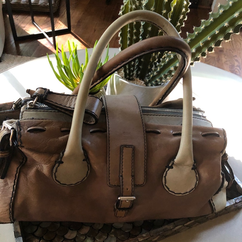 Chloe two tone satchel